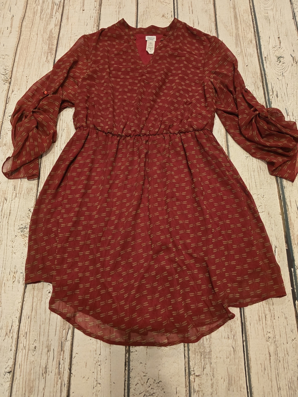 Charming Charlie V-Neck Waist-Defined Tunic Dress